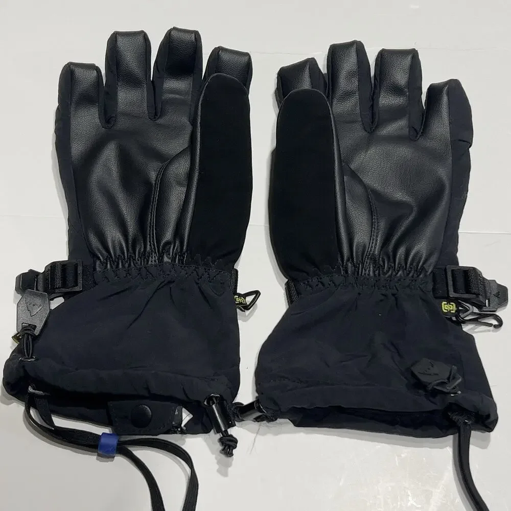 Burton Dryride Gloves Womens Large L Black Winter Snowboard Ski Zipper Pocket
